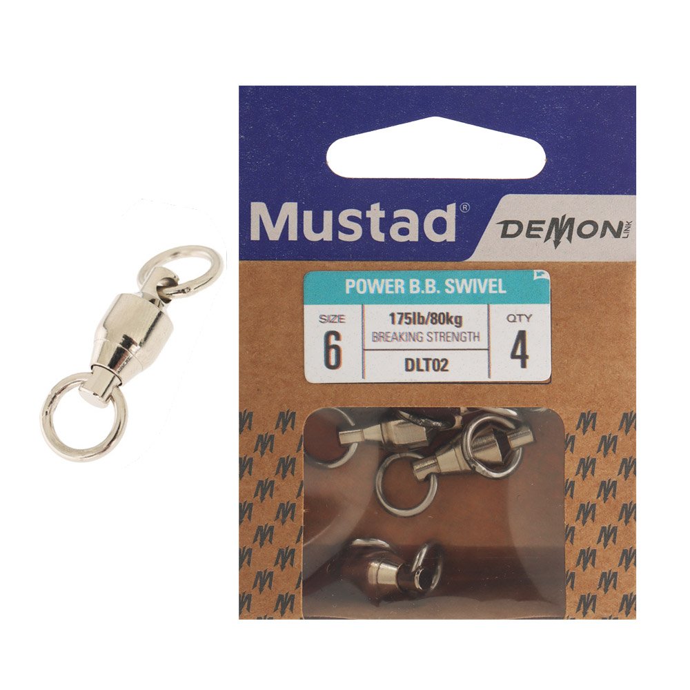QUITAVUELTAS CON RODAMIENTO INOX MUSTAD DEMON POWER B.B SWIVEL - DLT02