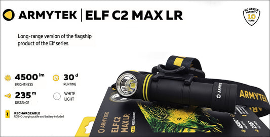 LINTERNA FRONTAL ARMYTEK ELF C2 MAX LR 4500LM