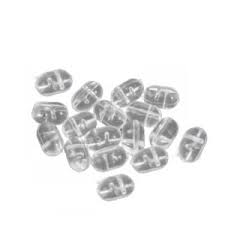 PERLAS BIPERFORADAS EN CRUZ TRANSPARENTES TURKANA 5X8MM