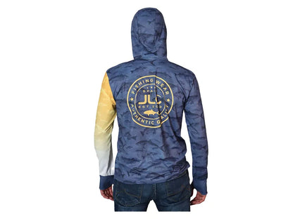 CAMISETA JLC MANGA LARGA GRIS CON CAPUCHA Y BUFF
