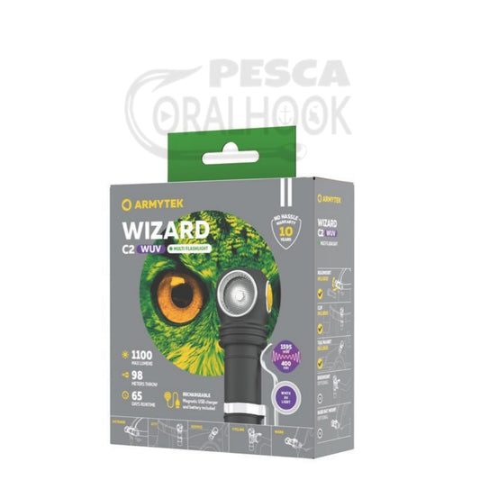 LINTERNA FRONTAL ARMYTEK WIZARD C2 WUV 1100LM + UV