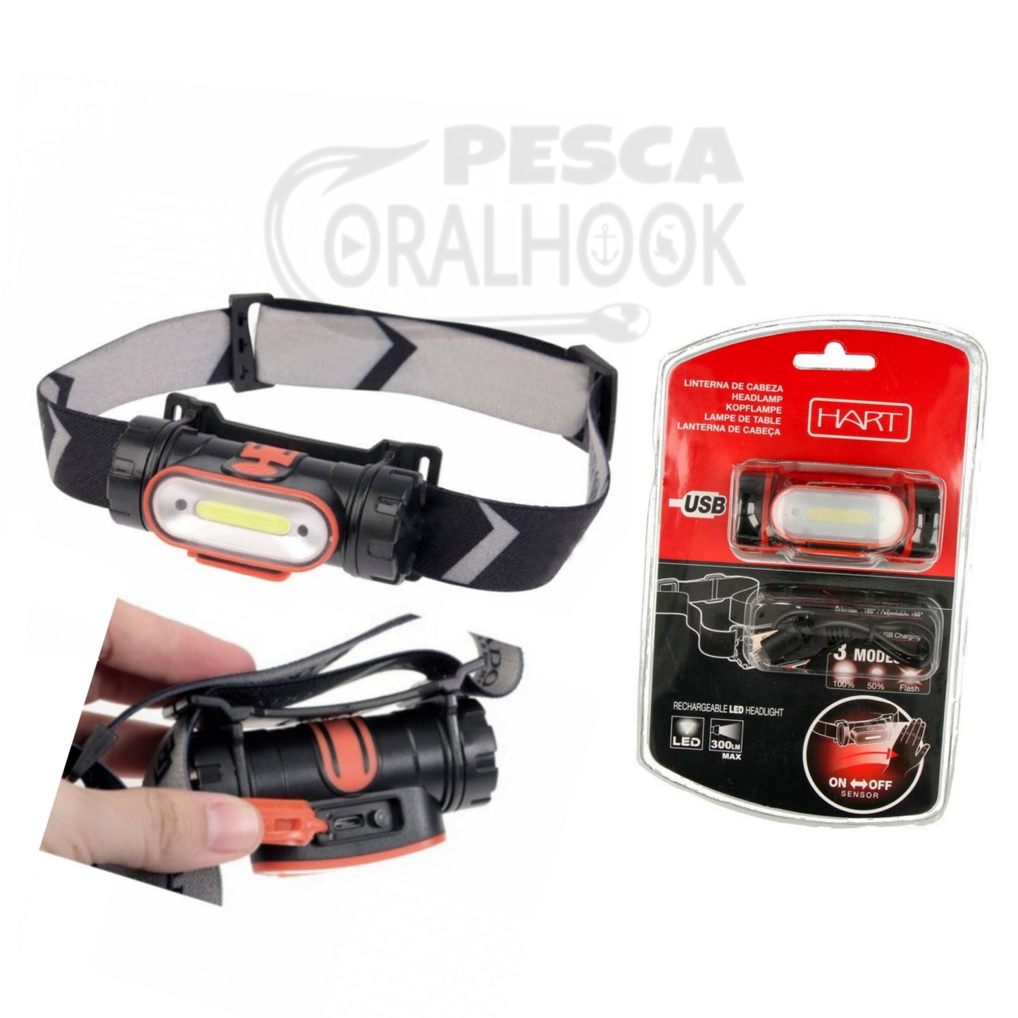 LINTERNA FRONTAL HART 300LM