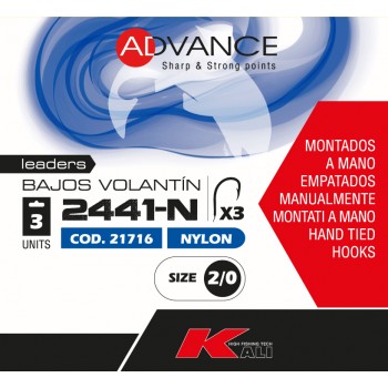 PIE / BAJO DE 3 ANZUELOS KALI KUNNAN ADVANCE 2441-N (PACK 3 UDS)