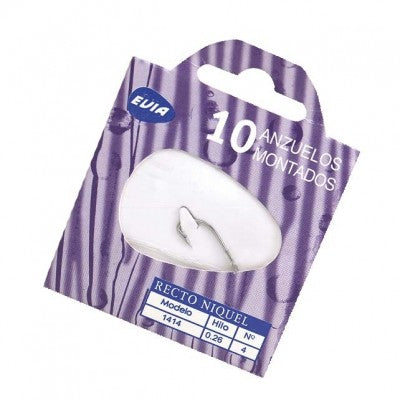 ANZUELO RECTO EMPATADO EVIA NIQUEL - 1414