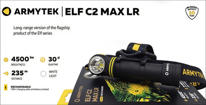 LINTERNA FRONTAL ARMYTEK ELF C2 MAX LR 4500LM