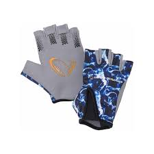 GUANTES SAVAGE GEAR MARINE HALF GLOVE SEA BLUE
