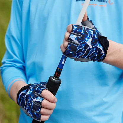 GUANTES SAVAGE GEAR MARINE HALF GLOVE SEA BLUE